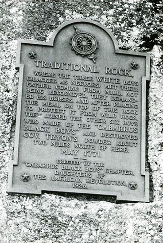 Plaque placed by the Daughters of the American Revolution. Image from the North Carolina Museum of History.