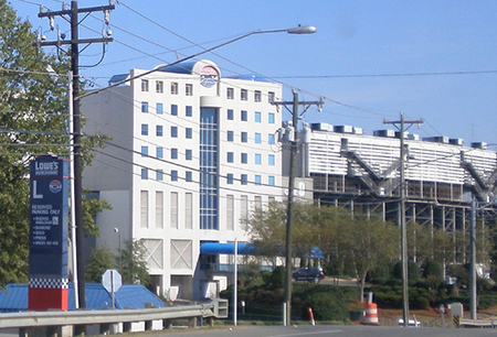 From 1999 to 2009, Lowe's bought the naming rights to the Charlotte Motor Speedway, naming it the Lowe's Motor Speedway. Image from Flickr user Dave Reid/daveried2.. 