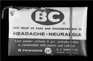 Photo of an old BC Powder sample.