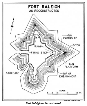 "The historic object of chief interest at Fort Raleigh is the fort built by Ralph Lane during 1585—86 and called by him 'the new Fort in Virginia.'"