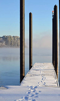 Nutbush North boat ramp in winter, photograph by Jessica Williams, January 2014. North Carolina State Parks Collections, North Carolina Digital Collections.	Prior permission from the North Carolina Division of State Parks is required for any commercial use.