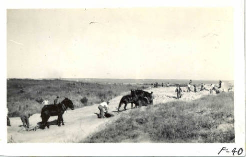 Photograph of reconstruction of Fort Macon, circa 1929-1945. North Carolina State Parks Collection, North Carolina Digital Collections.  Used courtesy of the North Carolina Division of Parks and Recreation. 