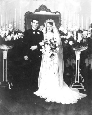 William Hutchins, Hildred Ruffin, wedding photo, 1945. From General Negative Collection, North Carolina State Archives, call #:  N_97_4_331. 